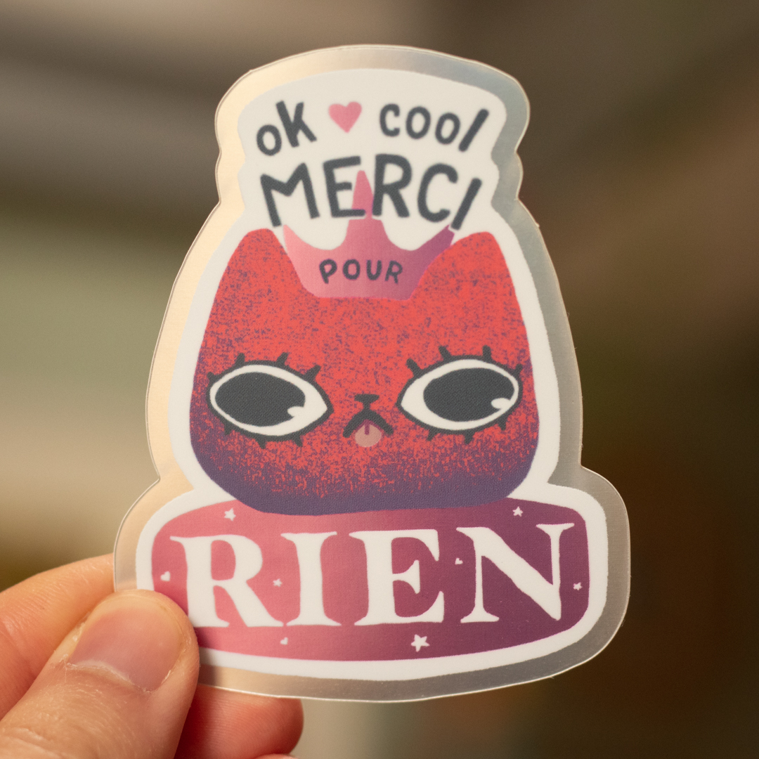 StickerCoolMerciCatFace2